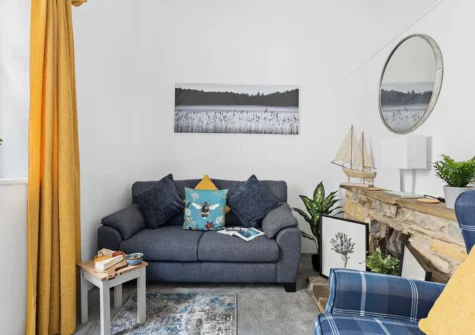 The living room at The Cottage, Budleigh Salterton