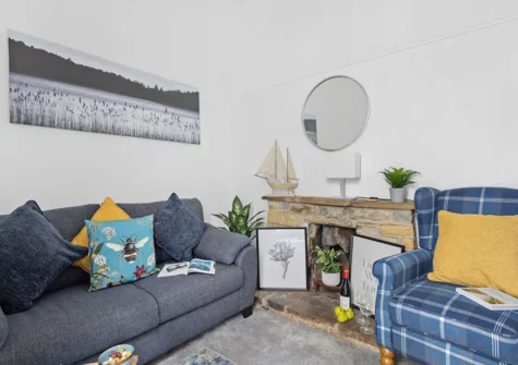 The living room at The Cottage, Budleigh Salterton