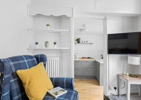 The living room at The Cottage, Budleigh Salterton