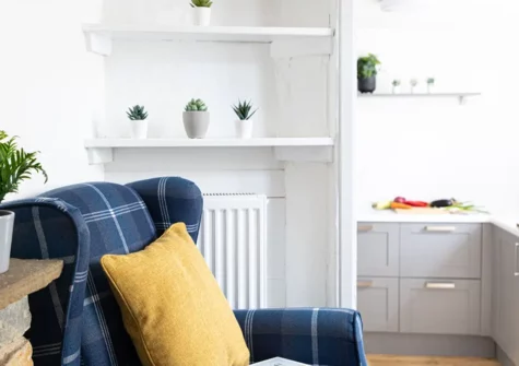 The living room at The Cottage, Budleigh Salterton