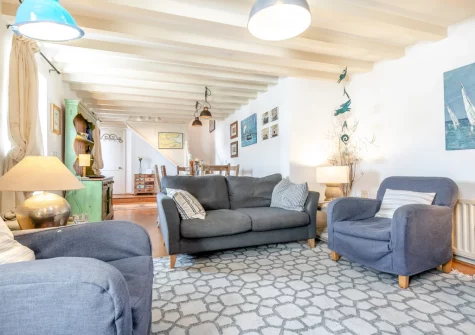 The living area at The Cottage, Helford