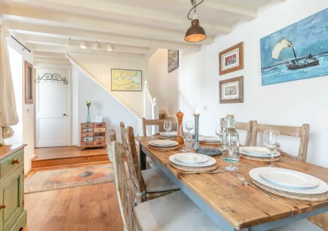 The dining area at The Cottage, Helford