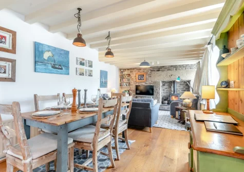The dining area at The Cottage, Helford