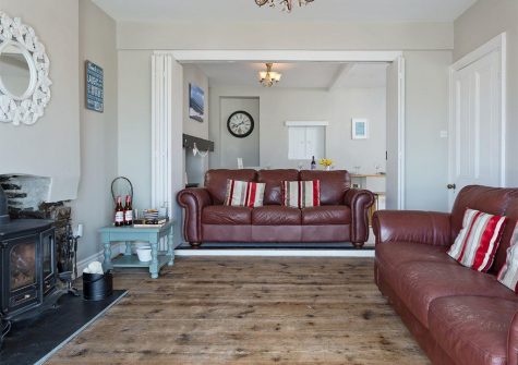 The living area at The Cottage, Westward Ho!
