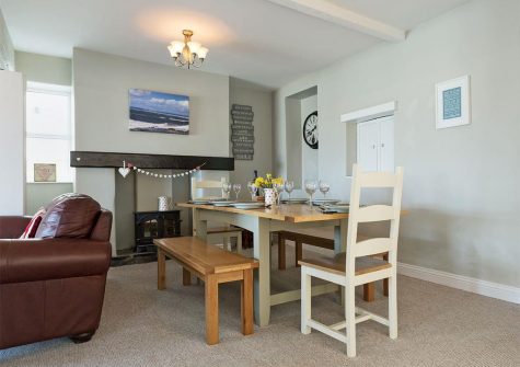 The dining area at The Cottage, Westward Ho!