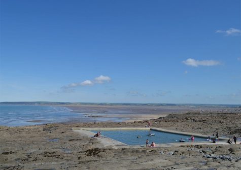 The sea pool & beach at Westward Ho! beach