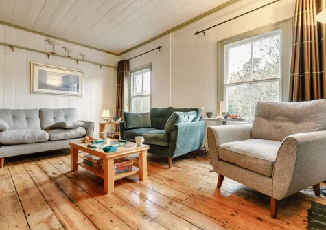 The living area at The Counting House, Fowey
