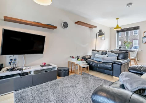 The living area at The Cove, Porthtowan