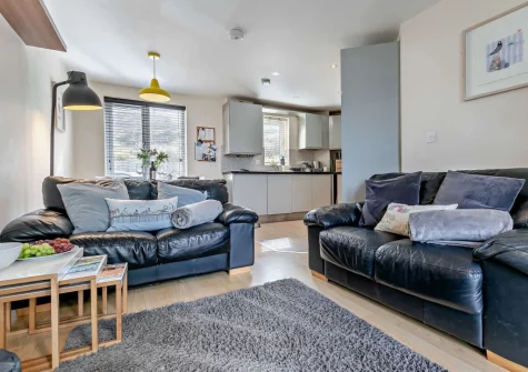 The living area at The Cove, Porthtowan