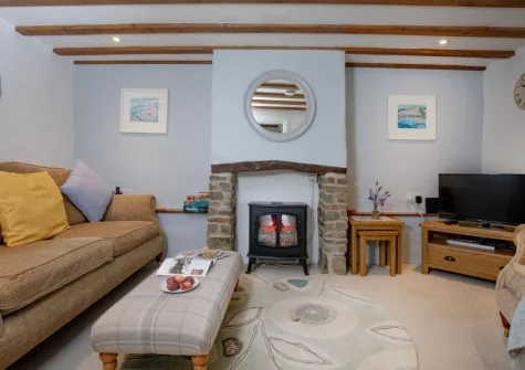 The living room at The Dairy Barn, Sutcombe