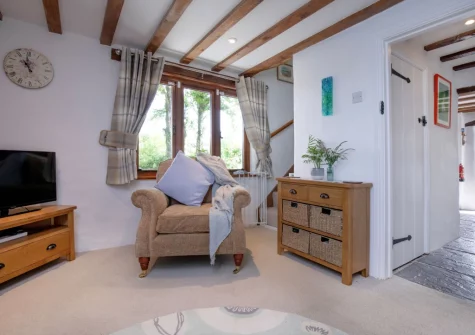 The living room at The Dairy Barn, Sutcombe