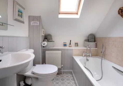 The first floor bathroom at The Dairy Barn, Sutcombe