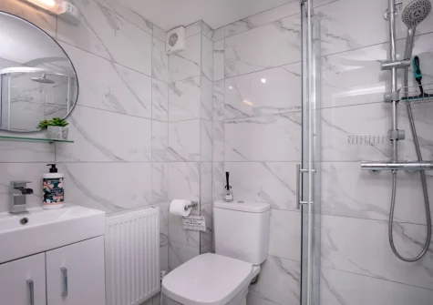 The ground floor shower room at The Dairy Barn, Sutcombe