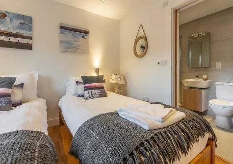 Bedroom #1 at The Deck House, Morcliff, Goonvrea