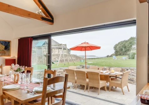 The dining area at The Dreyhouse, St Issey