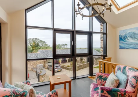 Bedroom #1 sitting area at The Dreyhouse, St Issey