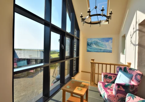 Bedroom #1 sitting area at The Dreyhouse, St Issey