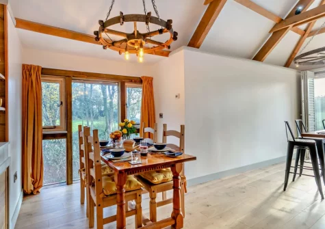 The dining area at The East Linhay, Leigh Town, Loxbeare