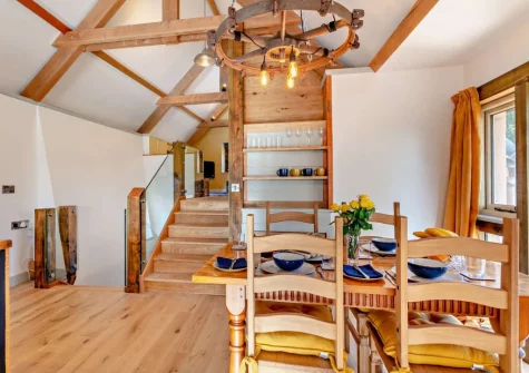 The dining area at The East Linhay, Leigh Town, Loxbeare