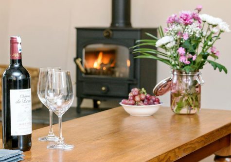 The living room at The Farmhouse at Higher Westwater Farm, Westwater