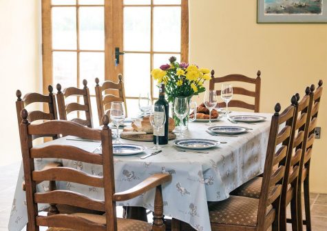 The dining room at The Farmhouse at Higher Westwater Farm, Westwater