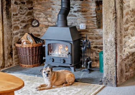 The living room at The Farmhouse, Spirewell Farm, Wembury