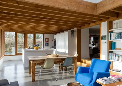 The kitchen & dining area at The Farmhouse, Venn Farm, Pancrasweek