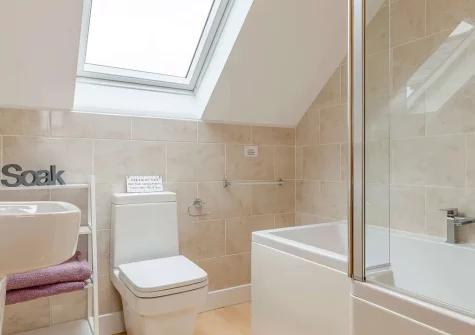 The bathroom at The Fox's Den, Darite