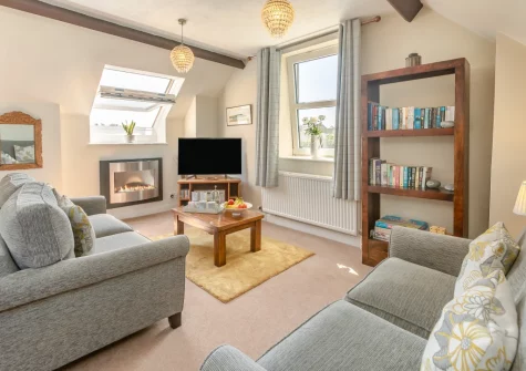 The living area at The Gables, Appledore