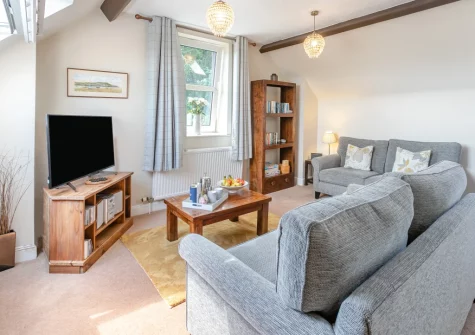 The living area at The Gables, Appledore