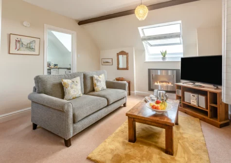 The living area at The Gables, Appledore