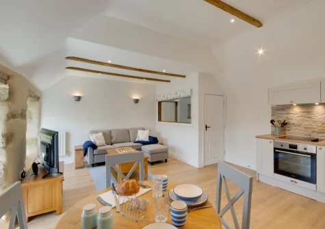 The living, dining area & kitchen at The Gables, Porthleven