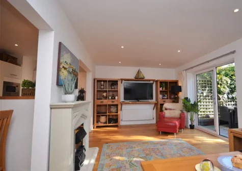The living area at The Garden House, Brixham