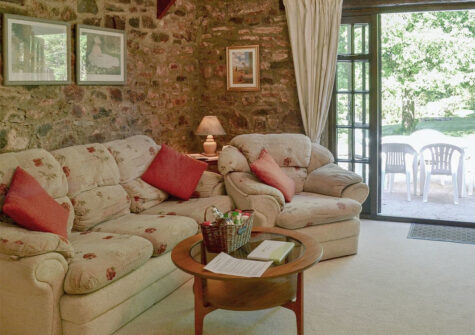 The living area at The Garden Room, Cobblestones, Marldon