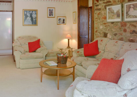 The living area at The Garden Room, Cobblestones, Marldon