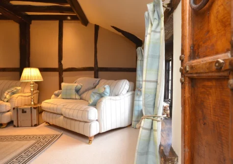 The living room at The Gate House, Stafford Barton, Dolton