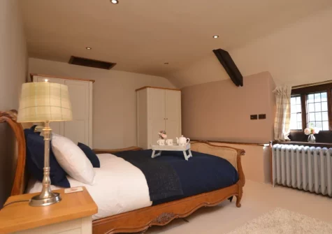 The bedroom at The Gate House, Stafford Barton, Dolton
