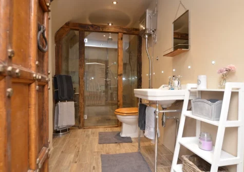 The shower room at The Gate House, Stafford Barton, Dolton