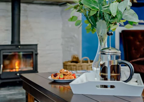 The living / movie room at The Gatherings, Liskeard