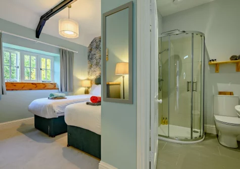 Bedroom #3 & en-suite shower room at The Gatherings, Liskeard