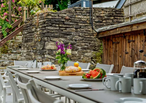 The patio & alfresco dining area at The Gatherings, Liskeard
