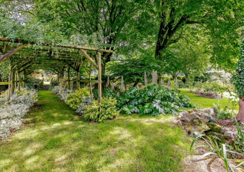 The beautifully manicured garden at The Gatherings, Liskeard