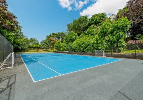 The tennis court at The Gatherings, Liskeard