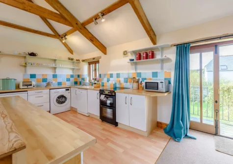 The kitchen at The Grain Store, Crackington Haven