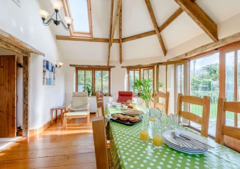 The dining room at The Grain Store, Crackington Haven