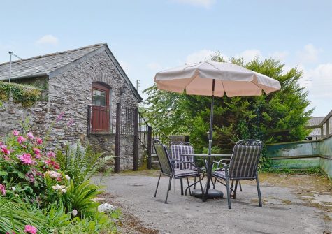 The patio at The Granary, Egloskerry