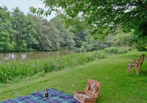 The garden & lake at The Granary, Egloskerry