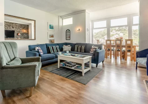 The living area at The Gulls, Looe