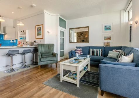 The living area at The Gulls, Looe
