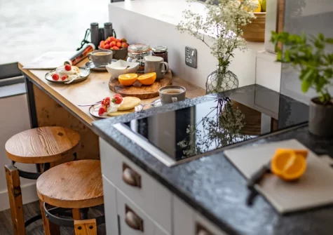 The kitchen & dining area at The Gun House, Shaldon